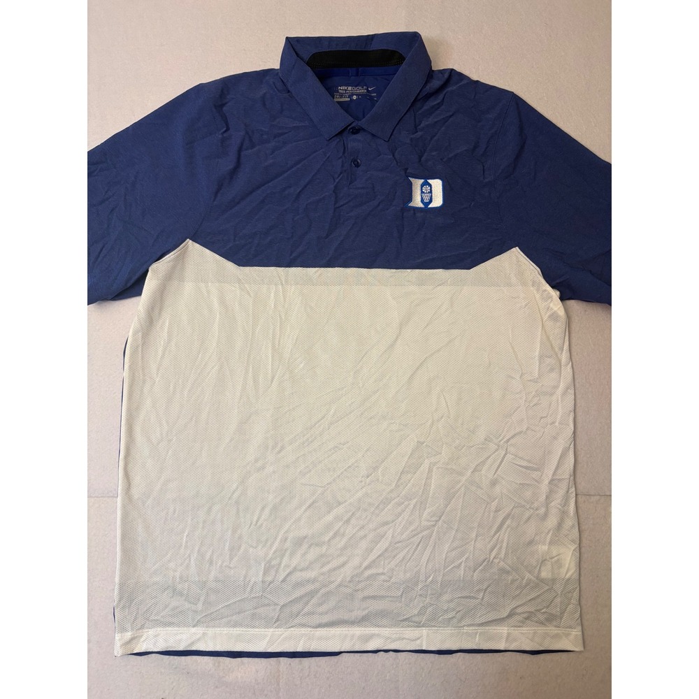 Nike Golf Duke Blue Devils Dri-FIT Polo Shirt Mens XL Blue White Colorblock